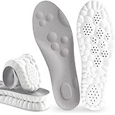 4D Cloud Insoles for Men Women,Memory Foam Super Soft, Relieve Foot Pain,Day-Long Comfort,Anti-Fatigue & Shock Absorption (Gray, Men 6-7/Women 8-9)