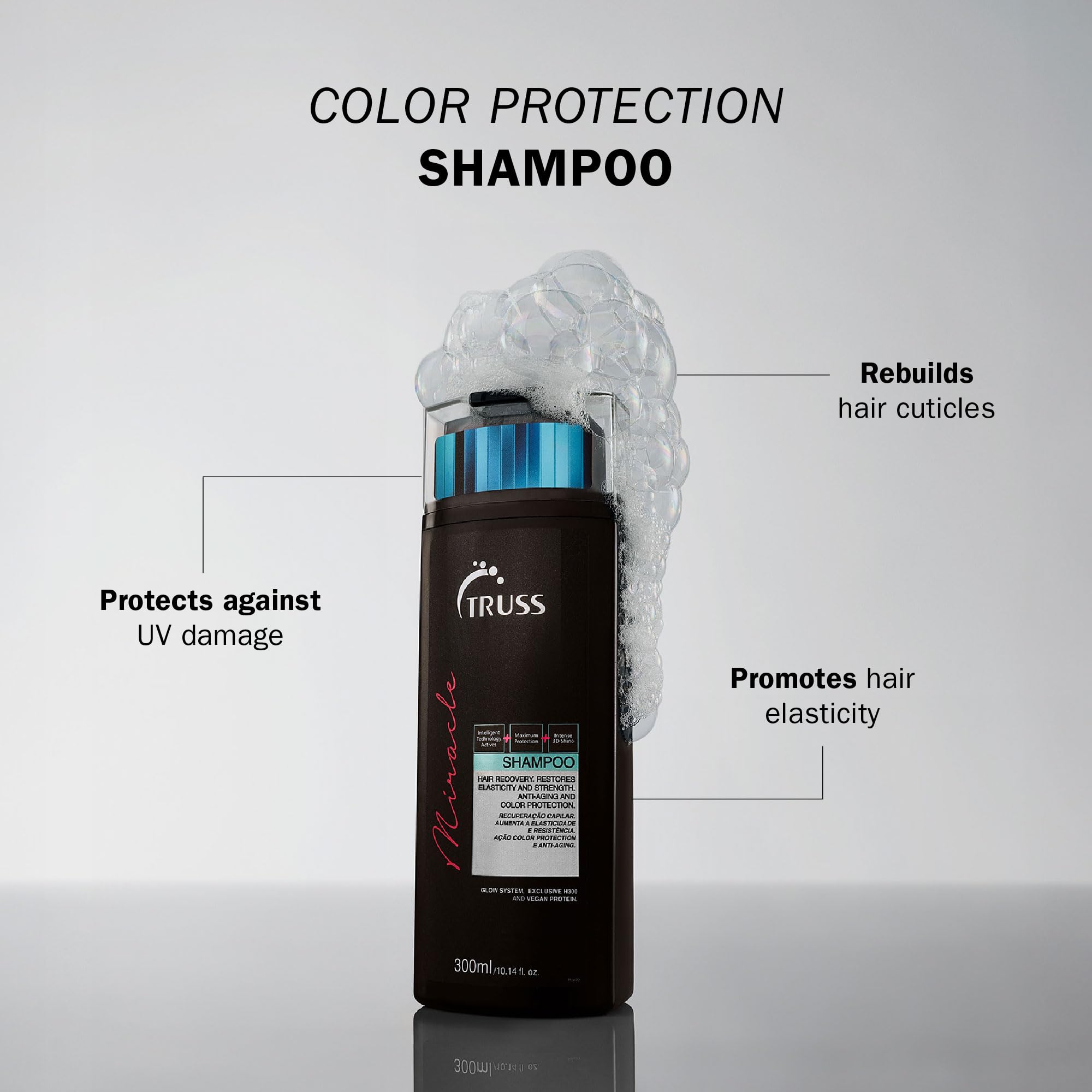 TRUSS Miracle Hair Shampoo - Anti-Aging & Color Protection Hair Shampoo for Women & Men - Formulated with Keratin & Vitamin E to Help Restore Elasticity & Shine (10.14 oz)