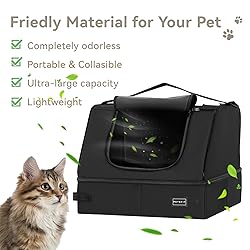 PETSFIT Portable Cat Litter Box - Removable 2-Layer