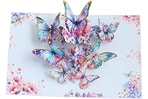 Fokmuaex 1pcs Three-dimensional Gold Butterfly Greeting Card with envelope - multi-layer handmade 3D pop-up holiday card for 
