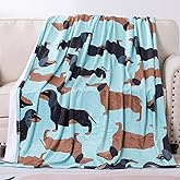 Famitile Dachshund Blankets, Weiner Dog Blanket, I Love Dachshunds Blanket for Adults Super Soft Dachshund Gifts for Dog Lovers Twin Size (Dachshund 1, 60"x 80")