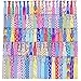 Mudder 100 Pieces Elastic Hair Ties No Crease Ponytail Holders Printed Patterns Knotted Hair Bands Ribbon for Girls Women, 50 Styles