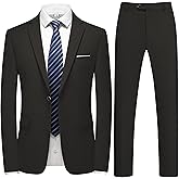 Dbutiy Men's Suit Slim Fit 2-Piece Tuxedo Set - Ideal for Prom and Wedding, Includes Blazer Jacket, Pants, and Tie