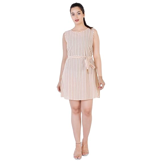 beige knee length dress