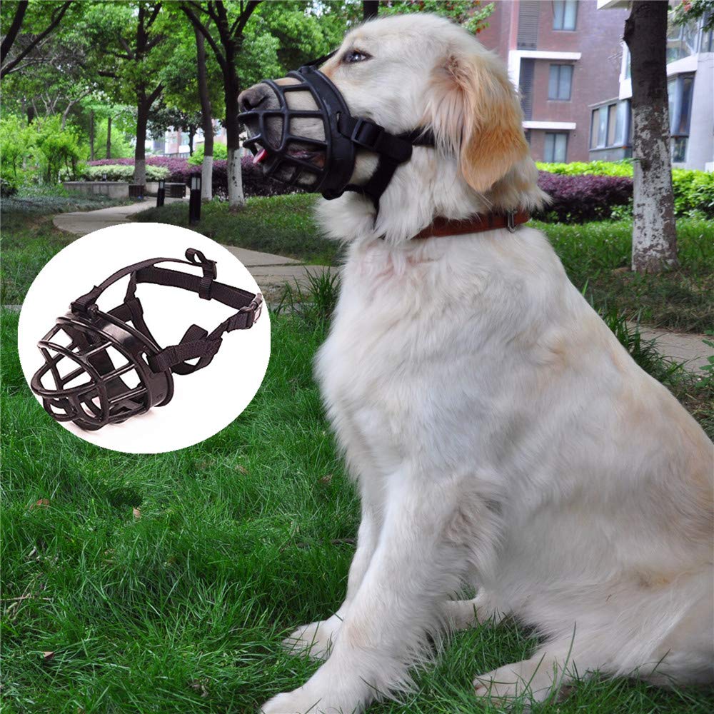 JYHY® Soft Silica Gel Dog Muzzles,Adjustable Anti Biting Chewing Barking Training Dog Muzzle/Black-6