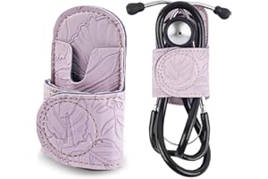 QIELIZI Stethoscope Holder Hip Clip.Night Shift Nurse Essentials Organizer,3M Littmann Stethoscope Belt Clip for Scrubs, Nursing Tools Holster Case,Teaching Stethoscope Holder(1-Carving Purple)