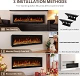 INMOZATA 178cm Electric Fireplace Wall Mounted/Recessed/Freestanding with Remote view 3