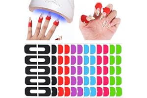 Oruola 120pcs Nail Polish Skin Protector Peel Off,Nail Art Kit,U-Shape Latex Nail Polish Barrier Peel Off,Skin Cuticle Protector For French Nail Stickers Painting Manicure Nail Art Supplies Multicolor