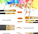 Aniyoo 20 Pcs Paint Brush Set Nylon Hairs Wooden Handles Gold Tube Interface view 2