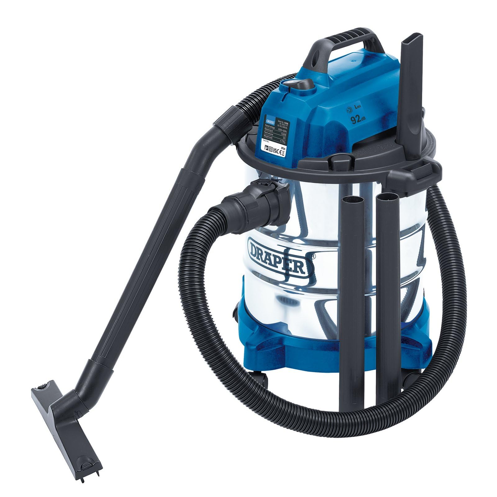 Draper 13785 W/ Dry 20 Litre Vacuum Cleaner, 230 V
