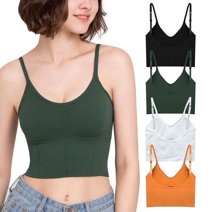 Buy Comfy Sleep Bra for Women Cami Lounge Bra Wirefree Padded Bralettes