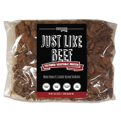 Textured Vegetable Protein Tvp Vegan Meat Substitute 100 Hexane Free Made With 1 Graded Yellow Soybeans 100 Vegan Made In Us Imitation Beef Gluten Free Just Like Beef Unflavored 1 Pack Amazon Com