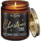 Christmas Candles Scented – ‘Christmas Time’ Soy Christmas Candle, w/Apple, Cinnamon, Clove - Infused with Essential Oils I H