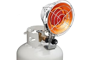 Avenger FBDTP15 Infra-Red Tank Top Outdoor Heater for Use with Propane Gas Tanks for Camping, Patios, and More, Single Burner, 15,000 BTU, Silver