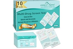 Easy@Home 6 Panel Instant Drug Test Kits (10 Pack) - Testing Marijuana (THC), Amphetamine (AMP), Benzodiazepines (BZO), Cocai