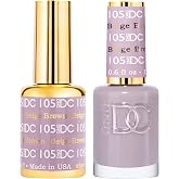 DND Gel Nail Polish Duo, Beige Nude | Matching UV/LED Gel Polish &amp; Air Dry Lacquer Set, Chip-Free Long Lasting Beige Nude Nail Color, Easy Soak Off Removal