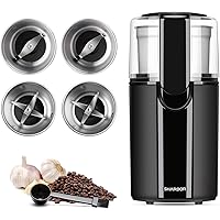 SHARDOR Electric Coffee Bean Grinders CG628B bundle with 2 Removable Stainless Steel Cups