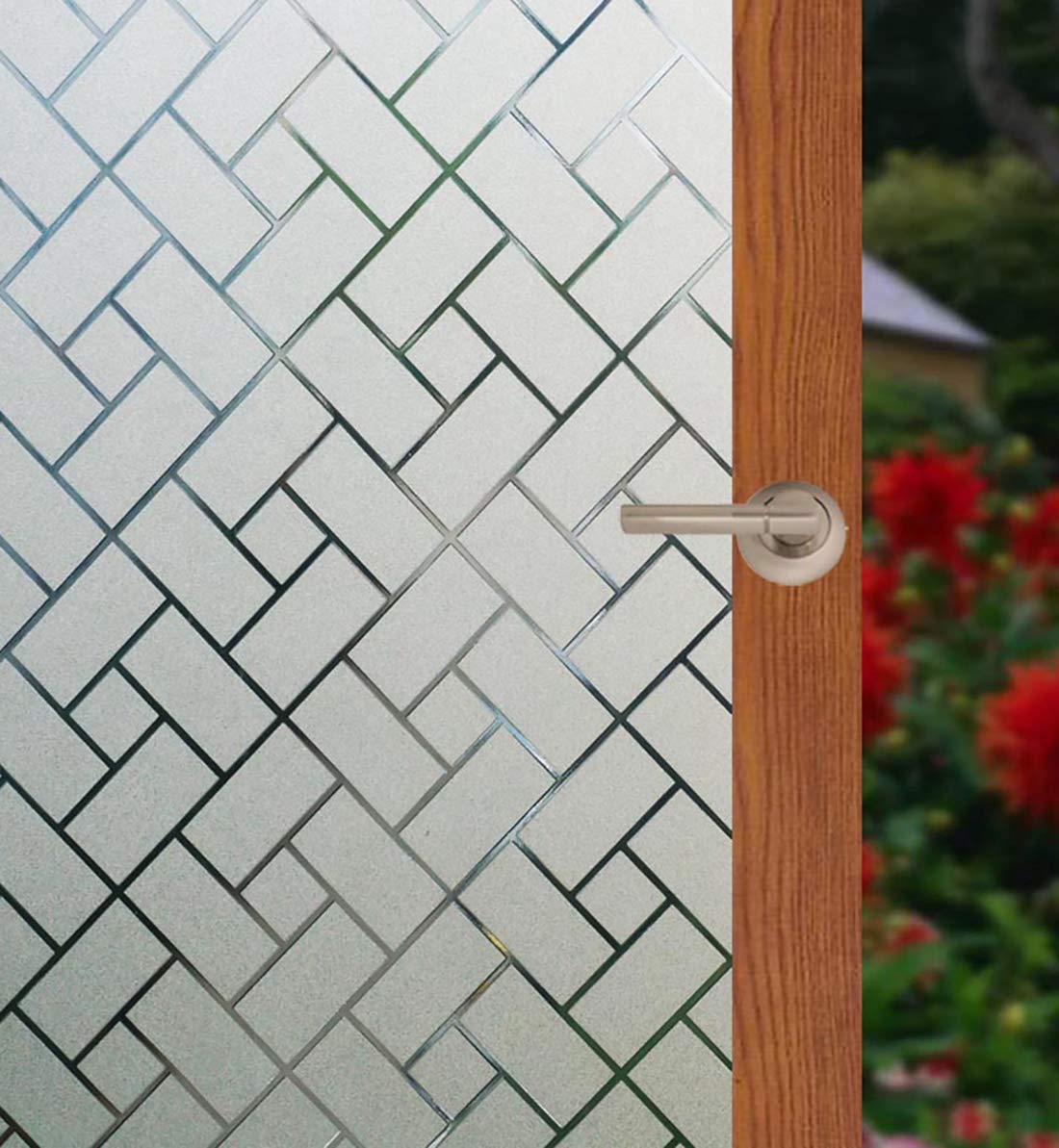 Arthome Privacy Window Film Decorative Film Frosted Film Stained Film Static Cling UV Protection Heat Control Sticker for Home Kitchen Office Living Room Bathroom Bedroom 35.4 inches by 100 inches