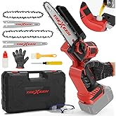TREXEEN Mini Chainsaw for Mwk M18 Battery,8-Inch and 6-Inch 2-IN-1 Cordless Mini Chainsaw,Brushless for Electric Chain saw for Wood Cutting, Tree Trimming (Battery Not Included)