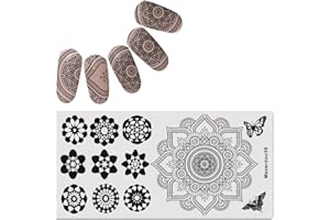 Mezerdoo 1pcs Lace Folowers Series Nails Stamping Plates Spiral Screw Mandala DIY Image Nail Art Manicure Templates