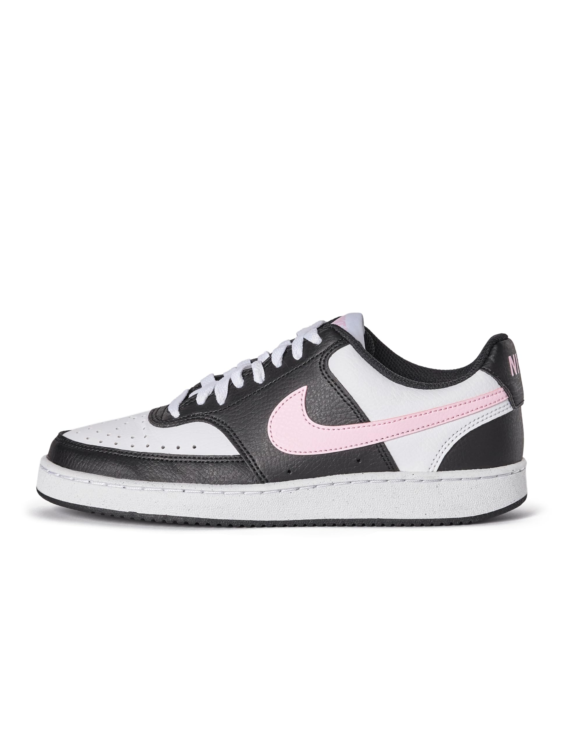 Nike Women's Court Vision Low Next Nature Shoes, Black/Pink Foam-White, 8.5 Image