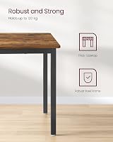 VASAGLE Dining Table 70 x 110 cm Industrial Rustic Brown Black KDT081B01 view 4