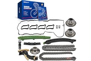 KAX Engine Timing Chain Kit & Sprocket & Guide & Tensioner Compatible with Mercedes-Benz C250 SLK250 2012 2013 2014, C230 2002, OE# 2710503347, A2710503447, A0009931078, A2710301163, 2710501400