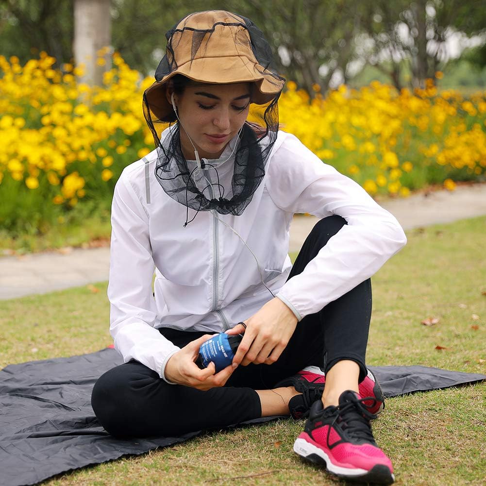 Rainleaf 3 Pack Mosquito Head Net Bug Face Shield Neck Protecting Net for Fishing, Hiking, Camping, Traveling, Gardening,Backpacking: Garden & Outdoor