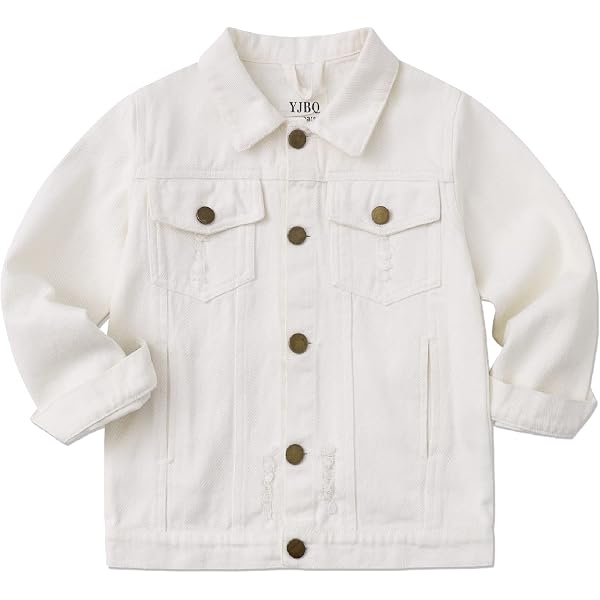 WELAKEN Girls' Denim Jacket With Zebra Print - 100% Cotton Crop Jean Jacket With Chest Pockets
