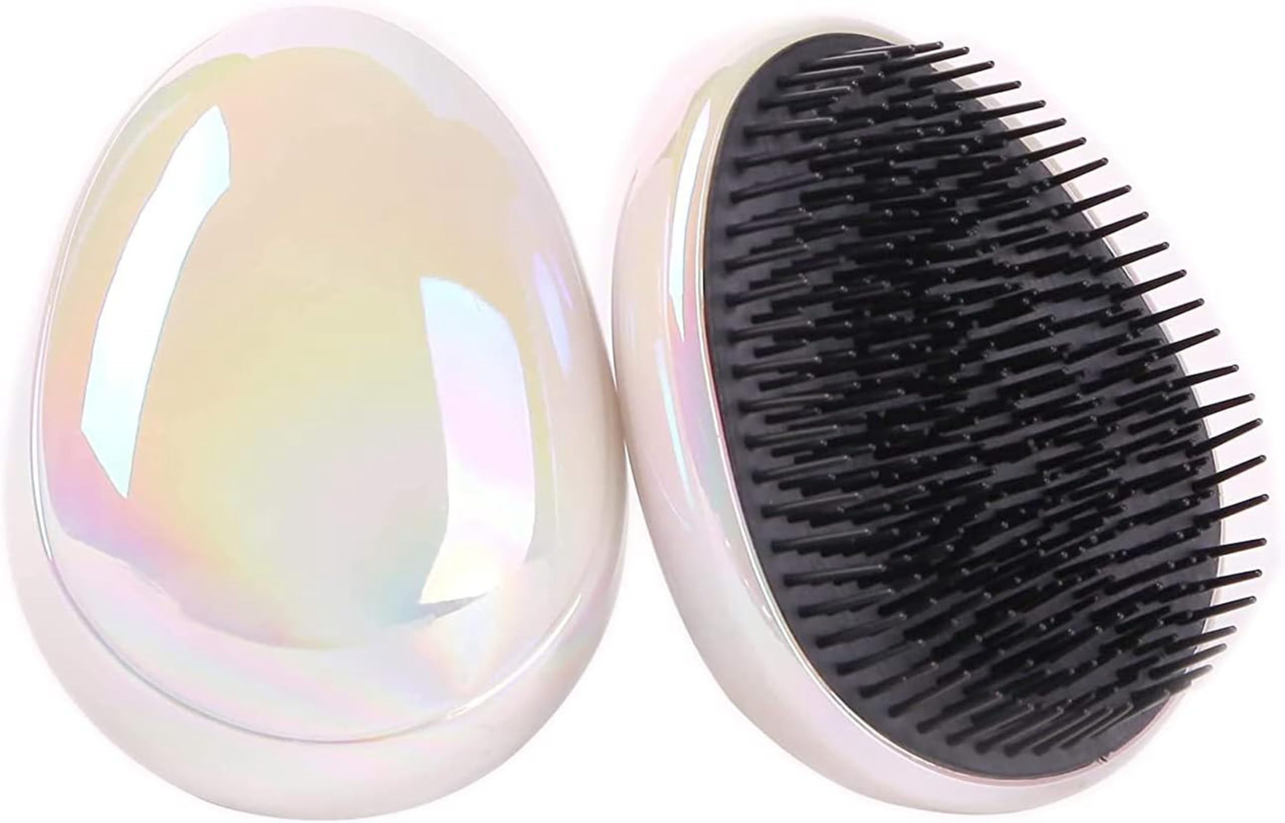 VinBee Detangler Hair Brush for Women, Girls and Kids Mini Hairbrush for Wet & Dry Hair Comb Compact - Travel Brush Hair - Kids Hair Brush(Pearl White) — image 1