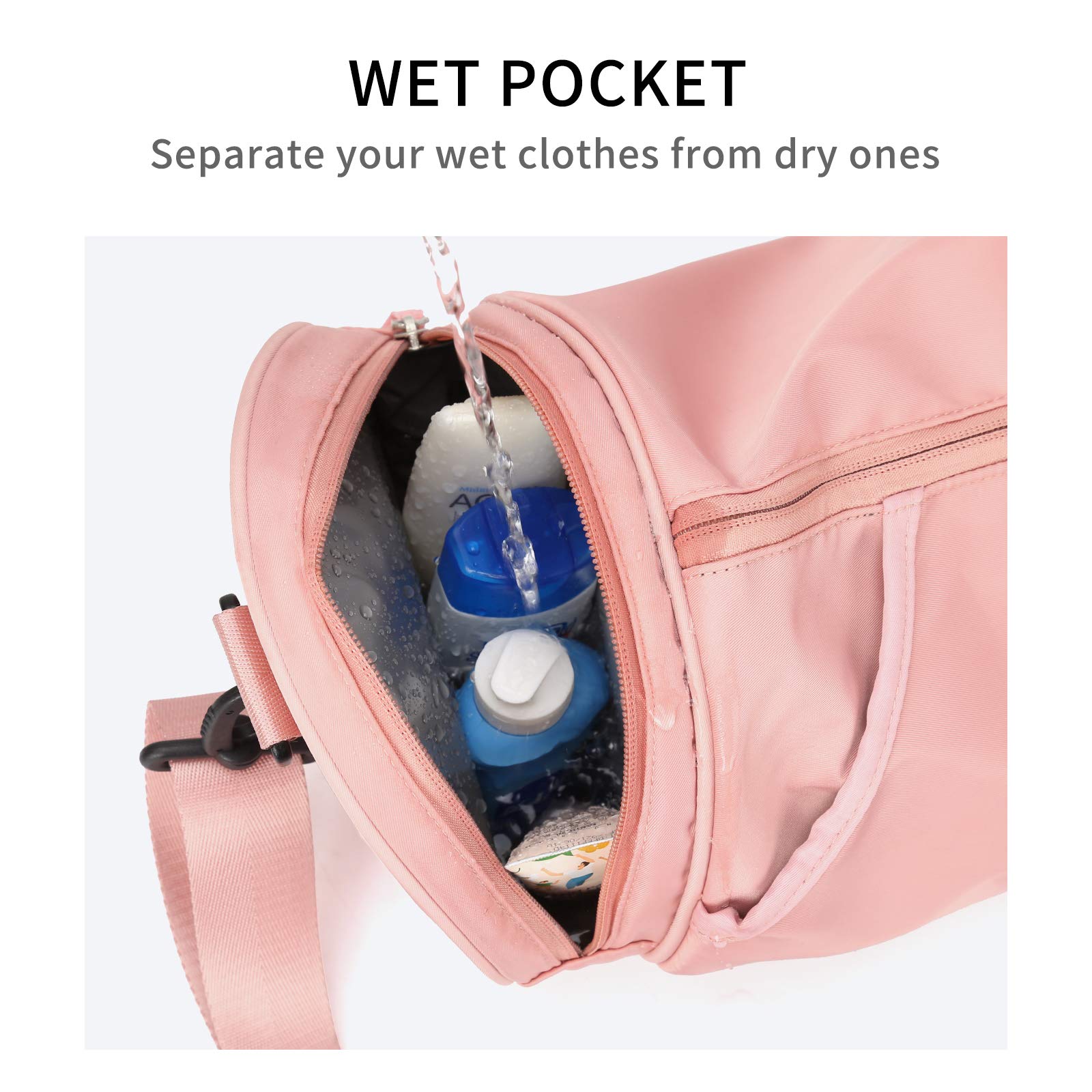 Small Sports Gym Bag for Women with Wet Pocket Waterproof, Workout Bags for Gym Women,Exercise Beach Yoga Dance Bag