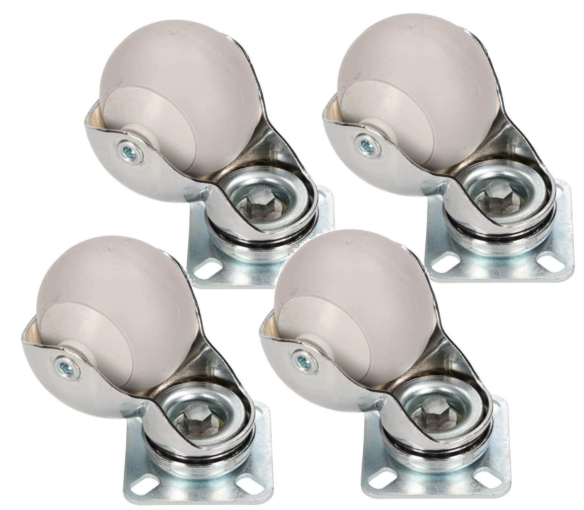 KOTARBAU 5907465906722 Set of 4 Furniture Castors, Silver, 50 mm