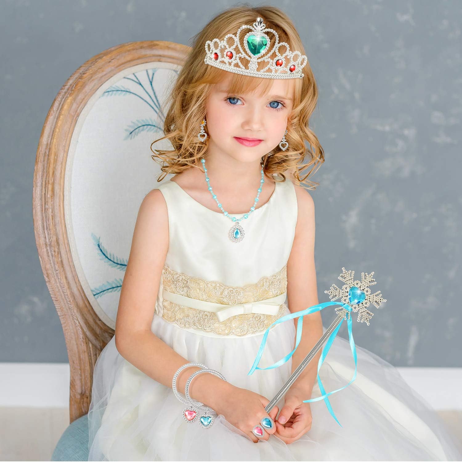 Princess Jewelry Boutique Dress Up and Elegant Shoe(4 Pairs of Girls Heels Shoes),Role Play Fashion Accessories of Crowns, Necklaces, Bracelets, Rings,Girls Beauty Gift Toys for Age 2 3 4 5 6 Year Old: Toys & Games