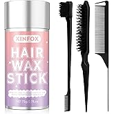 Hair Wax Stick, Slick Back Hair Brush Hair Combs Edge Brush, Hair Styling Waxes for Flyaways, 4 in 1 Hair Styling Tool Set fo