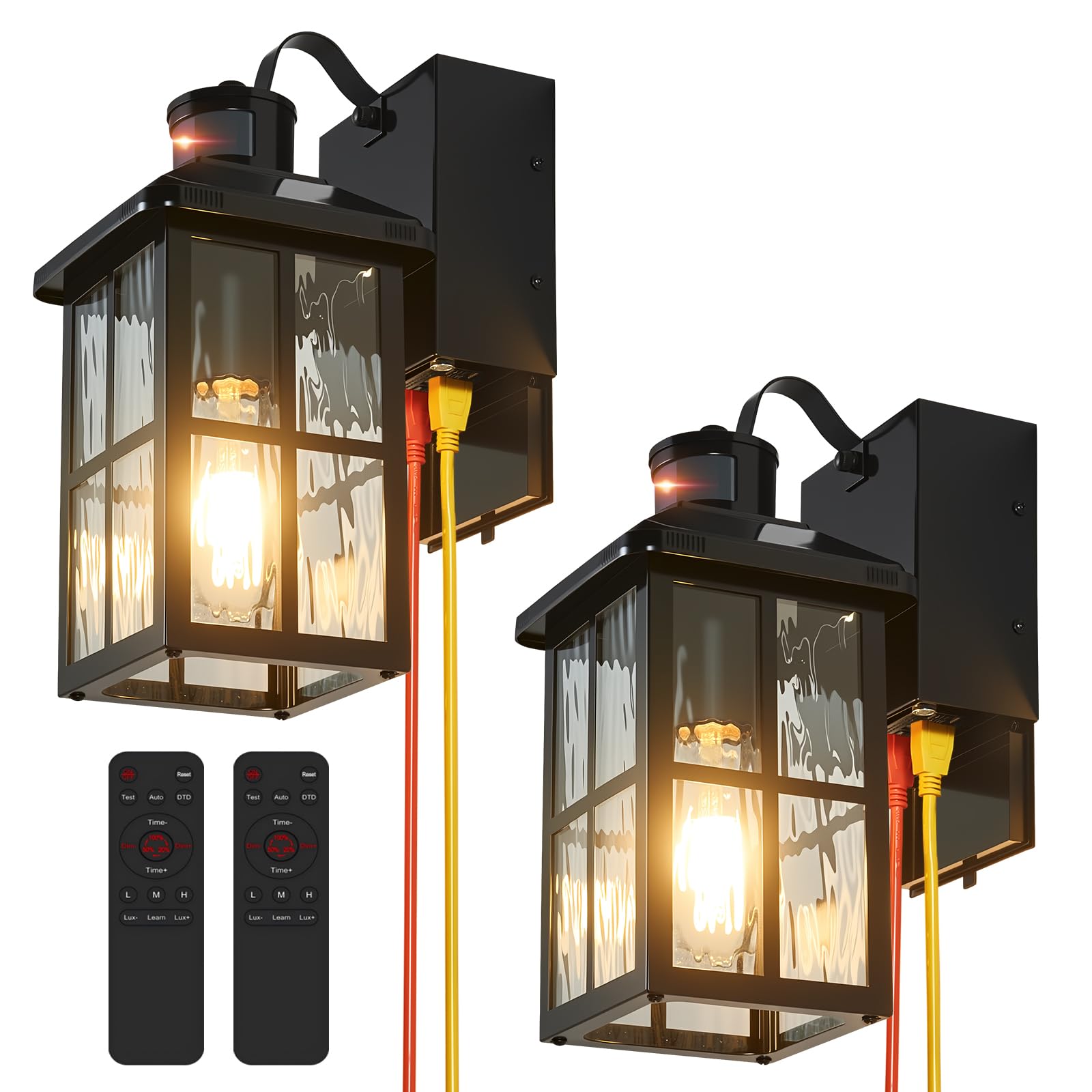 Photo 1 of KiwiLusam Porch Lights with GFCI Outlet with Remote,Dusk to Dawn Motion Sensor Outdoor Light, Upgraded 4 Lighting Modes Exterior Fixture Waterproof Outside Lights for House Patio Garage