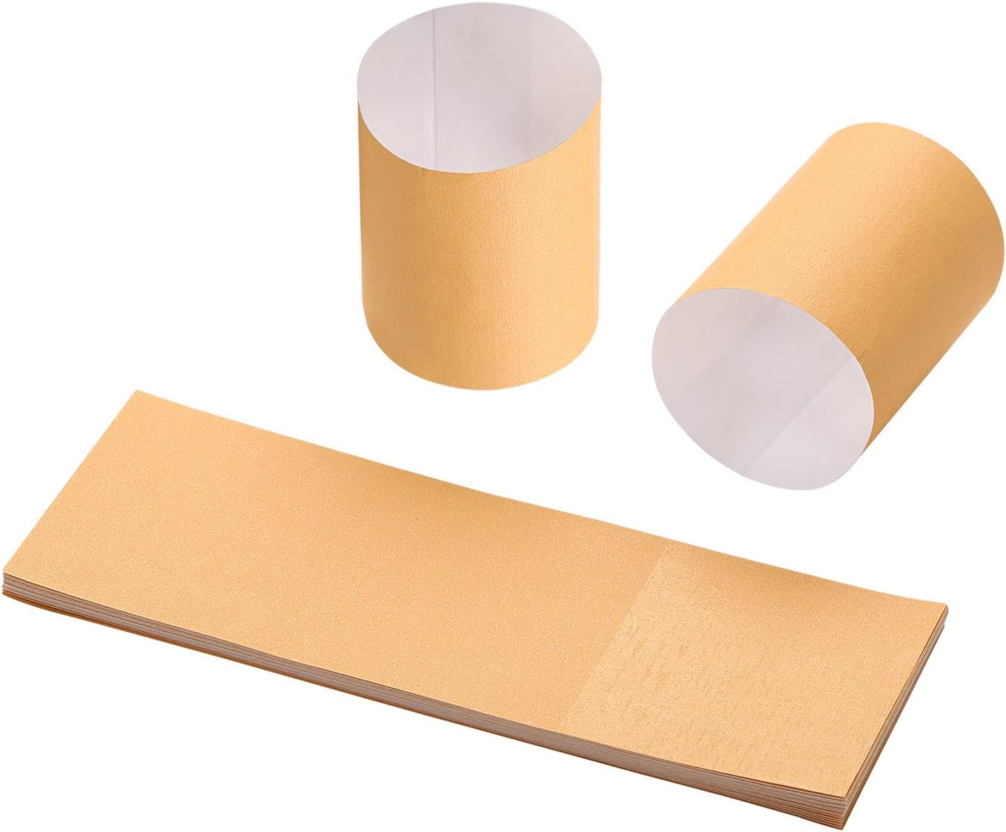 Gmark Paper Napkin Band Box of 500, Paper napkin rings self adhesive (Biege