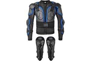 DBaoXiaoMu Kids Dirt Bike Gear for Teenager Youth, Motocross Armor Jacket Suit with Knee Pads Protection for Cycling Skateboard ATV MTB Skating