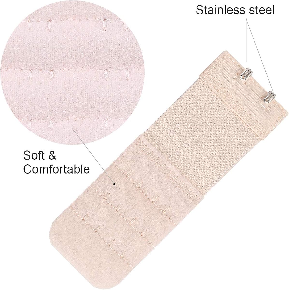 Akstore 6 Pieces Women's Soft Comfortable Elastic Bra Extenders Bra Extension Strap 2 Hook 3 Row Lady's Bra Extender Bra Band (Multicolors) at  Women’s Clothing store
