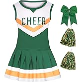 KAKALVER cheerleader costume for girls cheerleader outfit for Halloween Dress Up Cheerleader Gifts