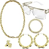 80s 90s Hip Hop Costume Kit for Women Old School Rapper Accessories Set for 80s 90s Theme Party