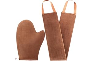 2 Pack Self Tanning Mitt Applicator Kit Black Self Tanner Mitt and Tanning Back Applicator, Self Tan Mitt, Back Applicator Mi