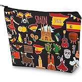 WZMPA Spain Travel Bag - Souvenir Gift Vacation Makeup Zipper Pouch For Trip (Spain BL)