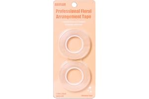 ARIFLOR 2Packs Crystal Clear Floral Tape - 1/4 inches Wide Floral Vase Tape, Flexible and Clear, Waterproof - Floral Tape for Fresh Flower Bouquets and Flower Arrangements Crafts