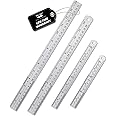 Mr. Pen Steel Rulers, 6, 8, 12, 14 inch Metal Rulers, Pack of 4