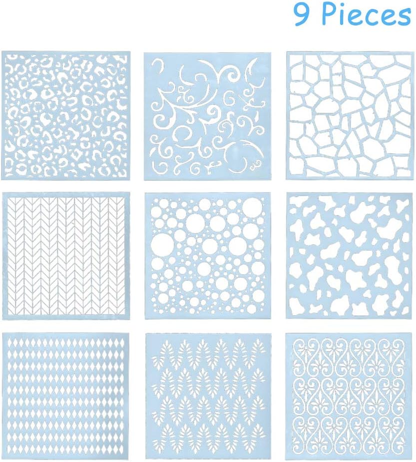 Journal Template, 9 Pieces Geometric Art Templates, Mandala Stencils Set, Journal Stencils Set - Image 3
