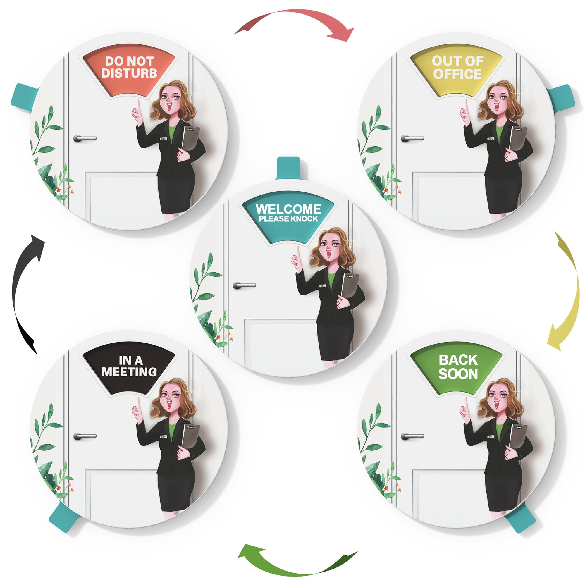 Office Door Hanger Sign, Do Not Disturb Sign, Welcome Please Knock Sign, Out of Office Sign, Back Soon Sign, In A Meeting Sign, Perfect Partner for Home, Office and Cubicle