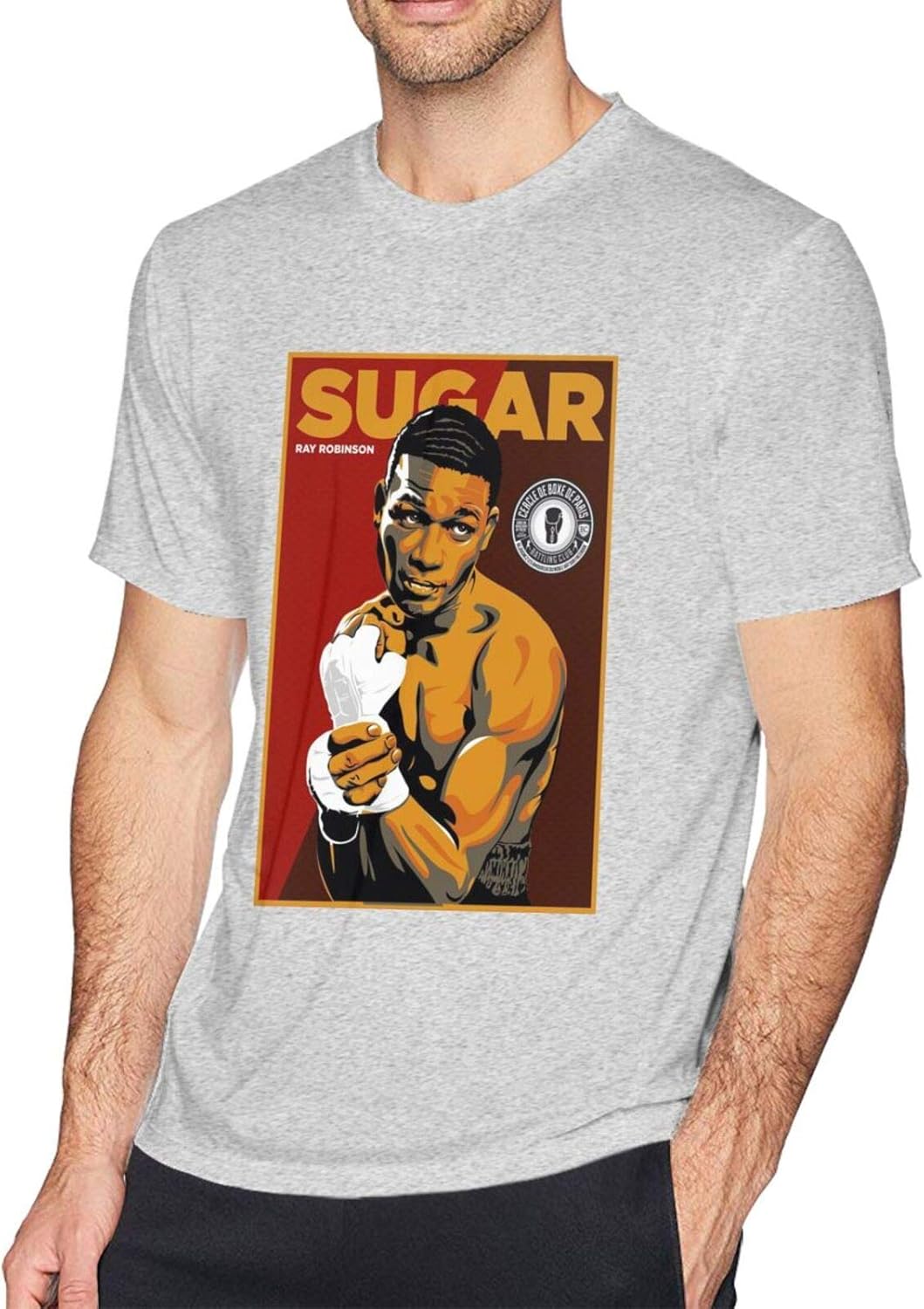 Sugar Ray Robinson 3D Printing Men's Short Sleeve Cotton Tees Adult