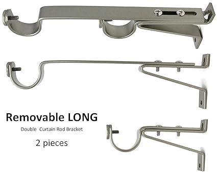 Urbanest Adjustable Double Curtain Rod Bracket Up To 1 1 8 Inch