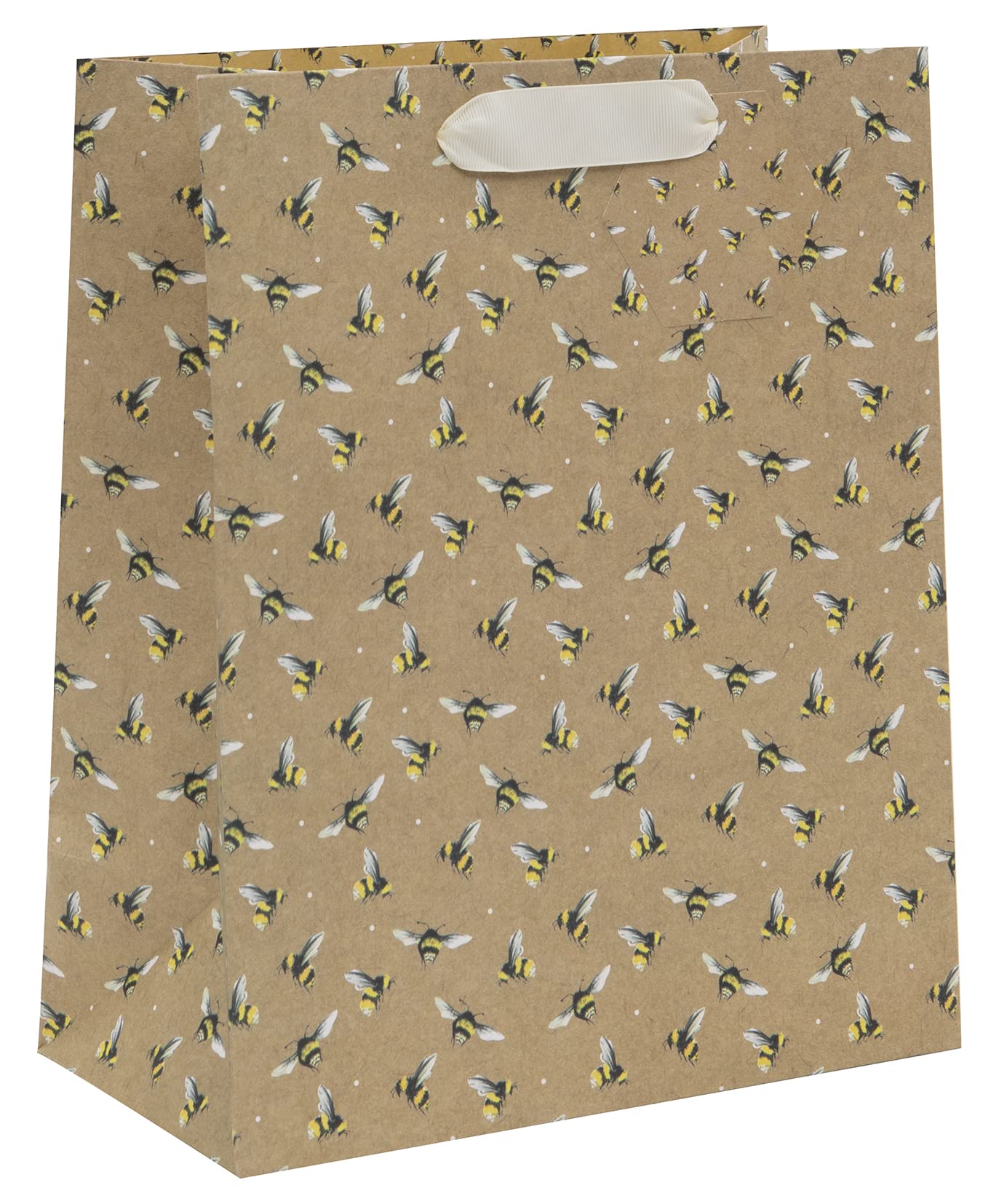Glick Luxury Large Kraft Bees Design for Birthdays and Other Occasions, For Her, 260x315x135mm, Kraft
