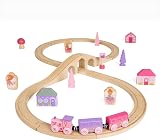 Bigjigs Toys Fairy Figure of 8 Train Set 35 Pieces Wood Railway Gift 3+ view 1